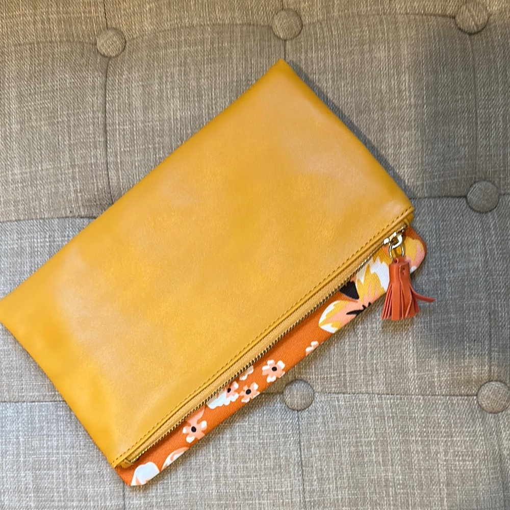 Rachel Pally Yellow and Orange Floral Clutch